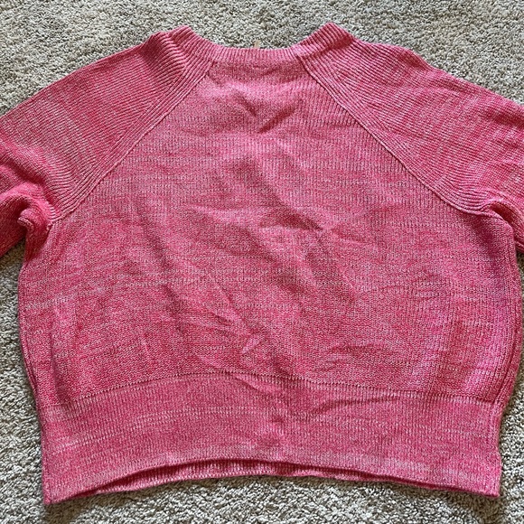 Free People Women’s Too Good Pink Pullover Knit Sweater Barbiecore Size L - Picture 10 of 11